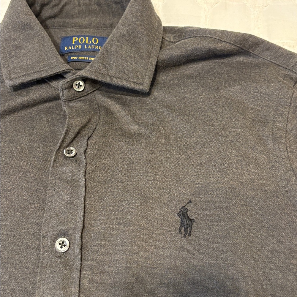 Polo by Ralph Lauren Charcoal Button Down Shirt - Picture 5 of 6